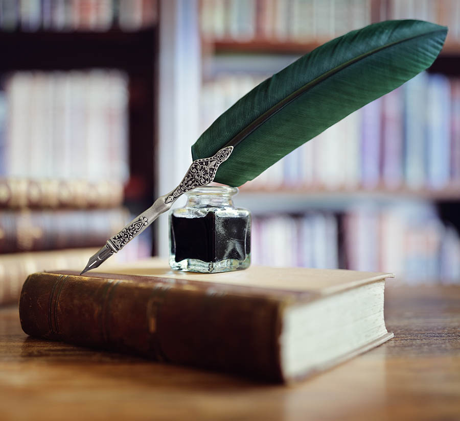 book and feather